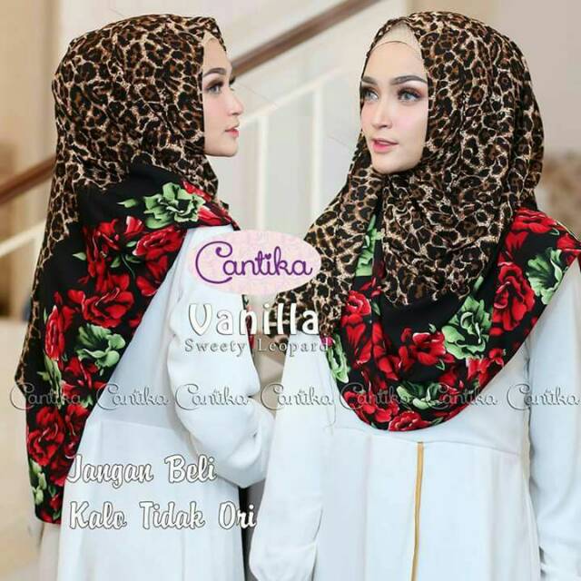 Hijab Instan Vanilla Sweety Leopard Ori Cantika/Jilbab/Kerudung