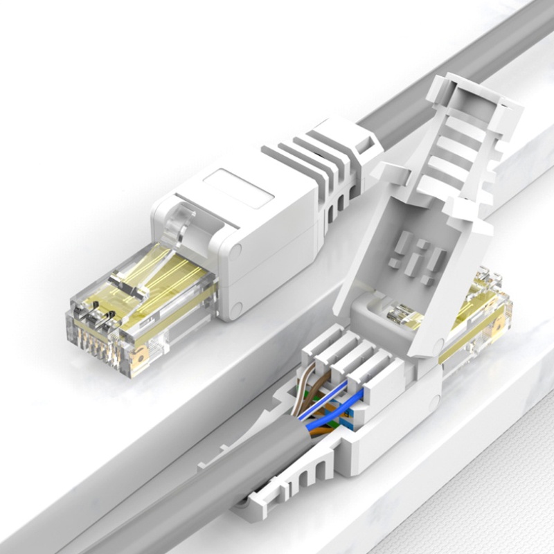 btsg CCTV Ethernet Cable Tool-less Crystal Head Plug CAT6 RJ45 Connector Tool-less