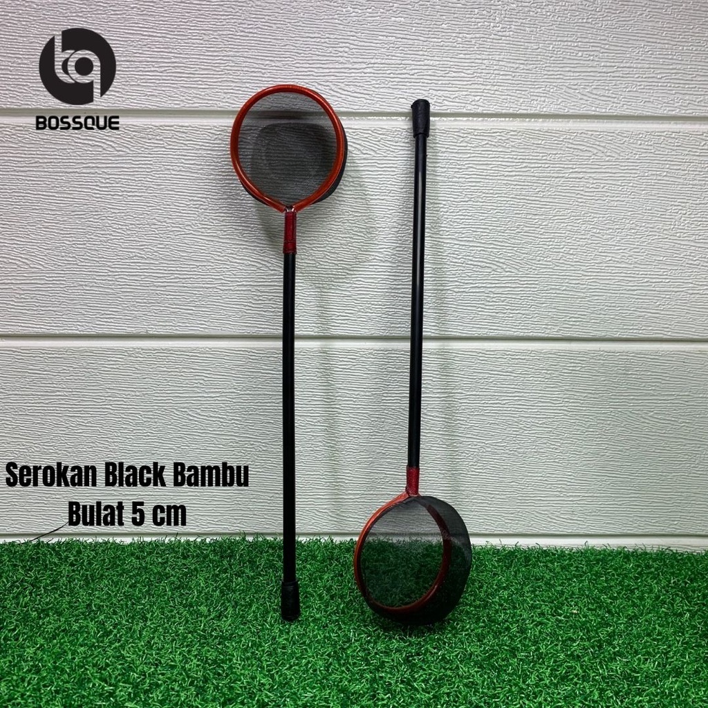 Serokan Ikan Cupang Bambu Mental Stick Black Series Seser Saringan Sauk Kutir Encu Cangkang Artemia 5,5 cm