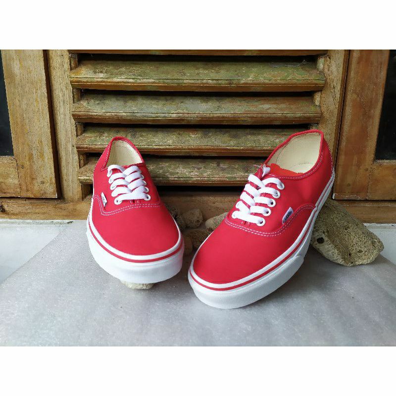 VANS AUTHENTIC CLASSIC RED TRUE WHITE ORIGINAL RESMI NAVYA