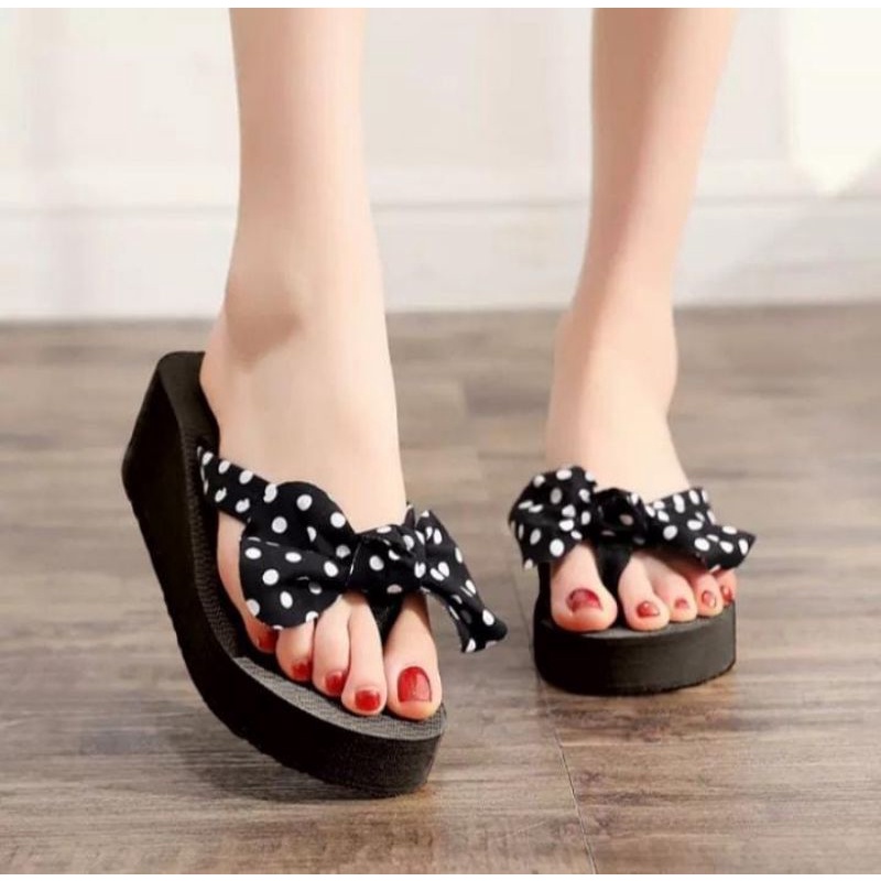 SANDAL WEDGESS WANITA MOTIF PITA ( RS 09 )