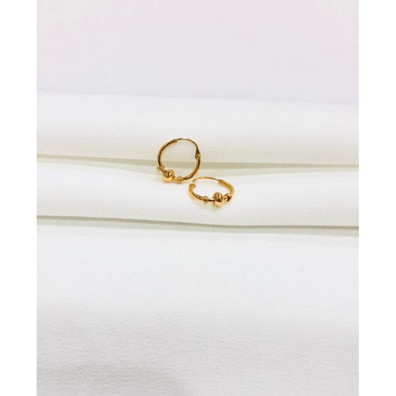Anting Emas Model Bulat 375%/8k