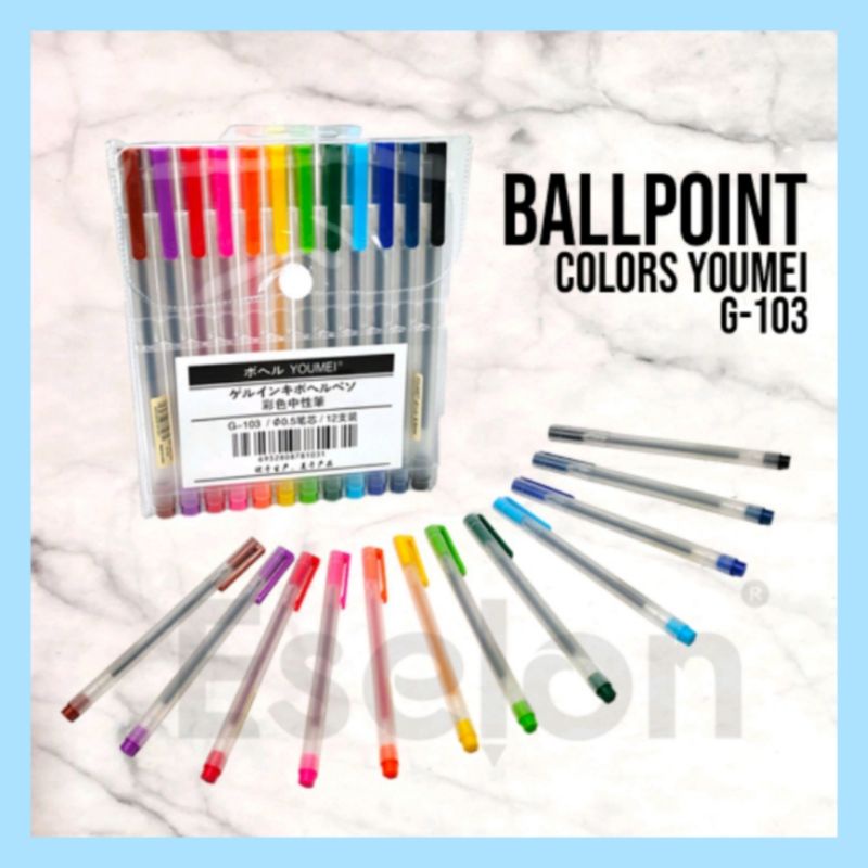 

Pulpen Gel Warna Warni 12 pcs merk Youmei