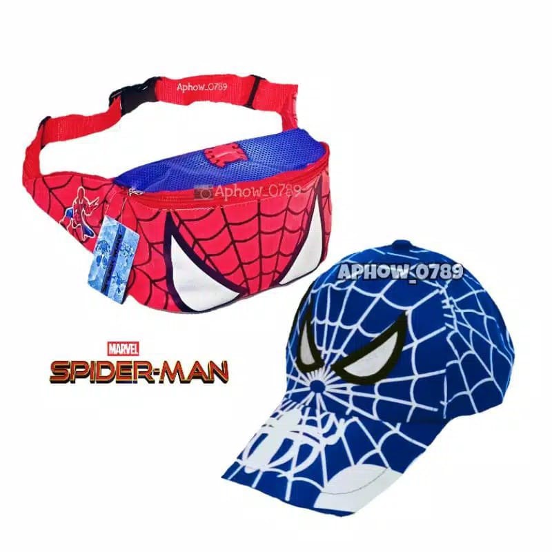 KSO_BAG - Tas Selempang WaistBag Anak Laki-Laki 2In1 Terbaru 2021 Motif Carakter SPIDERMAN Termurah