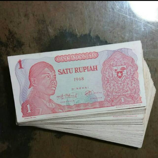 Uang kuno 1 rupiah Soedirman tahun 1968