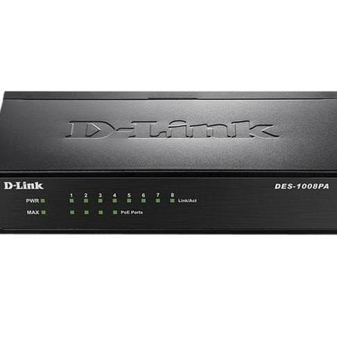 D-Link DES-1008PA 8-Port 10/100Mbps Switch with 4-Port PoE Metal Case | DLink GARANSI RESMI