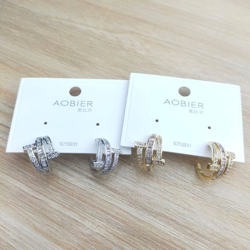 Anting Silver925 perak Premium Quality Anti karat anti alergi Starling silver platgold Ts0029