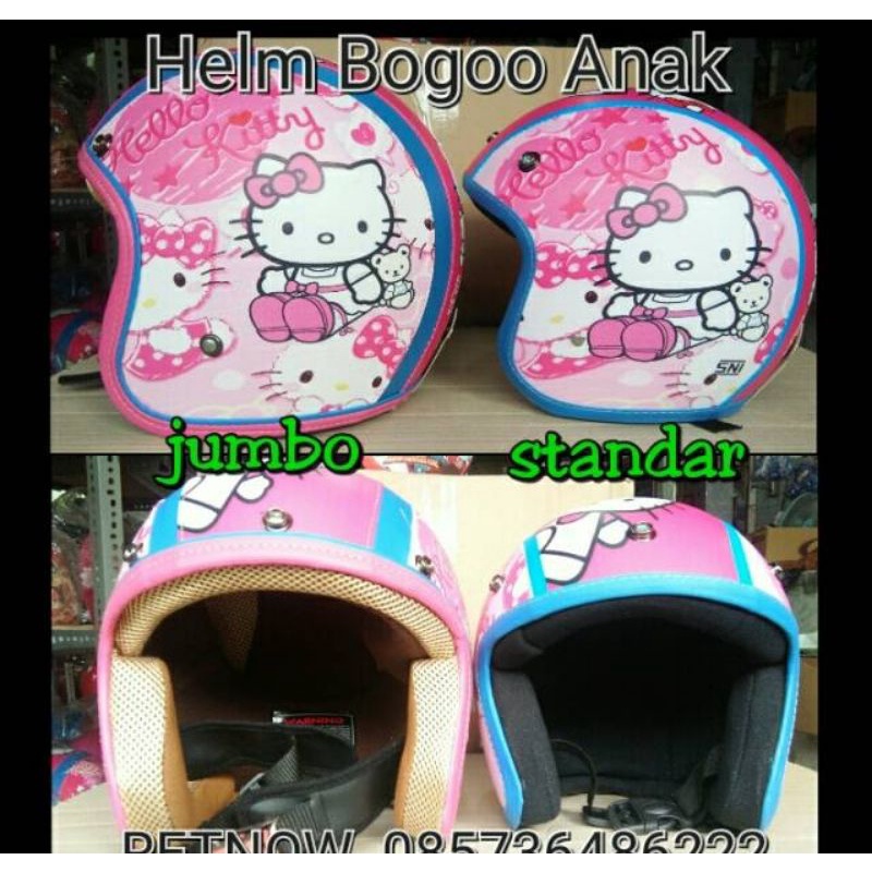 Helm Bogo Anak Printing ORI SNI 3 4 5 6 7 8 9 10 11 12 tahun jumbo Doraemon Hello Kitty LOL Spiderma