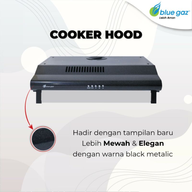PENYEDOT ASAP DAPUR COOKER HOOD BLUE GAZ TANPA CEROBONG ASAP & GARANSI 2 TAHUN
