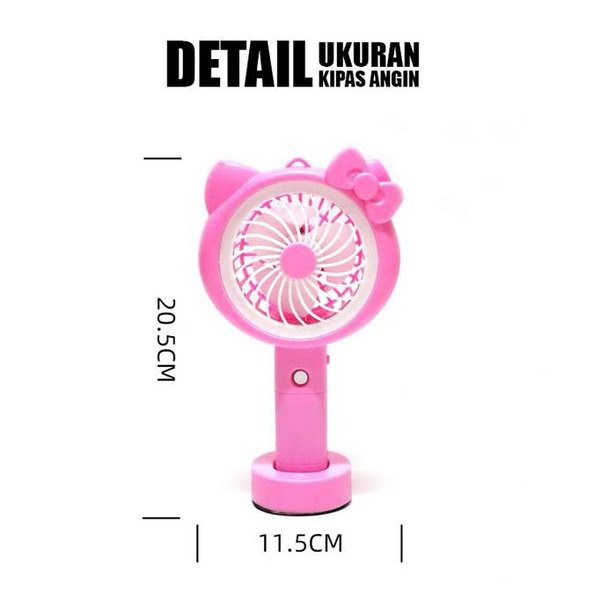 HELLO KITTY KIPAS ANGIN PORTABLE / STANDING MINI FAN LAMPU LED KARAKTER