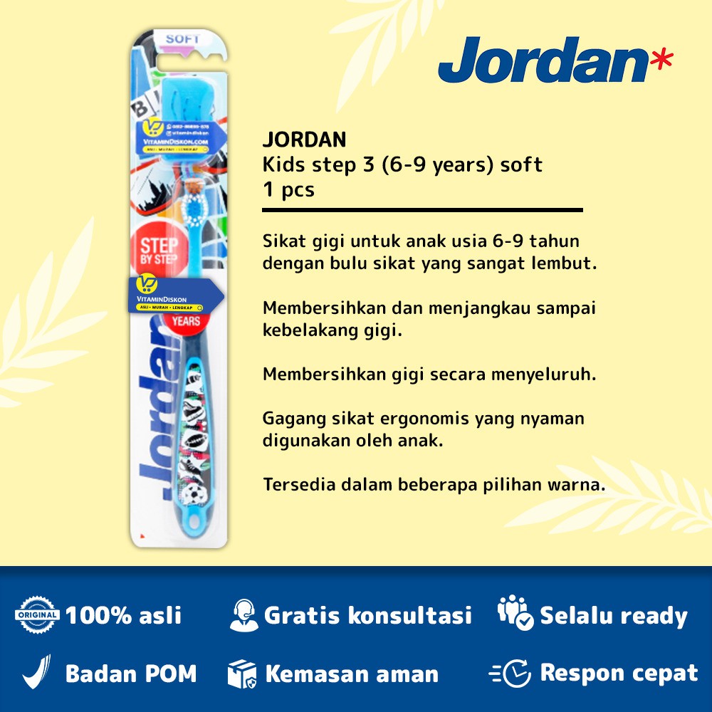 Jordan Kids Step 3 (6-9 Years) Soft | Sikat Gigi Anak Usia 6-9 Tahun