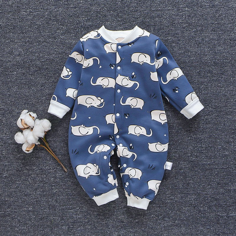 jumper Bayi Kartun hewan dicetak bodysuit Baju bayi Unisex v01-1