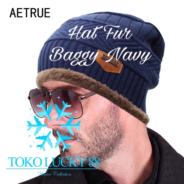 IMPORT Hat fur Baggy Topi Kupluk Bulu Baggy Musim Dingin Hat Beanie Winter Fur Baggy