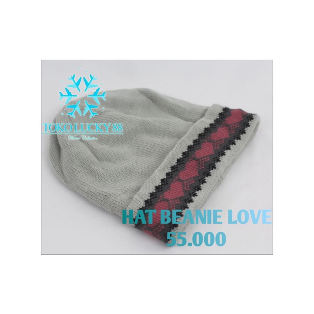 Topi Kupluk Rajut Wool Love Winter Hat Beanie Love