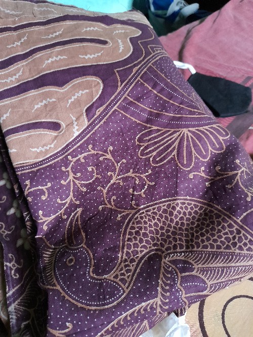 Kemeja Batik Warna Ungu Batik Pria Lengan Panjang/pendek Bahan Katun Batik Full Furing Kencono Ungu
