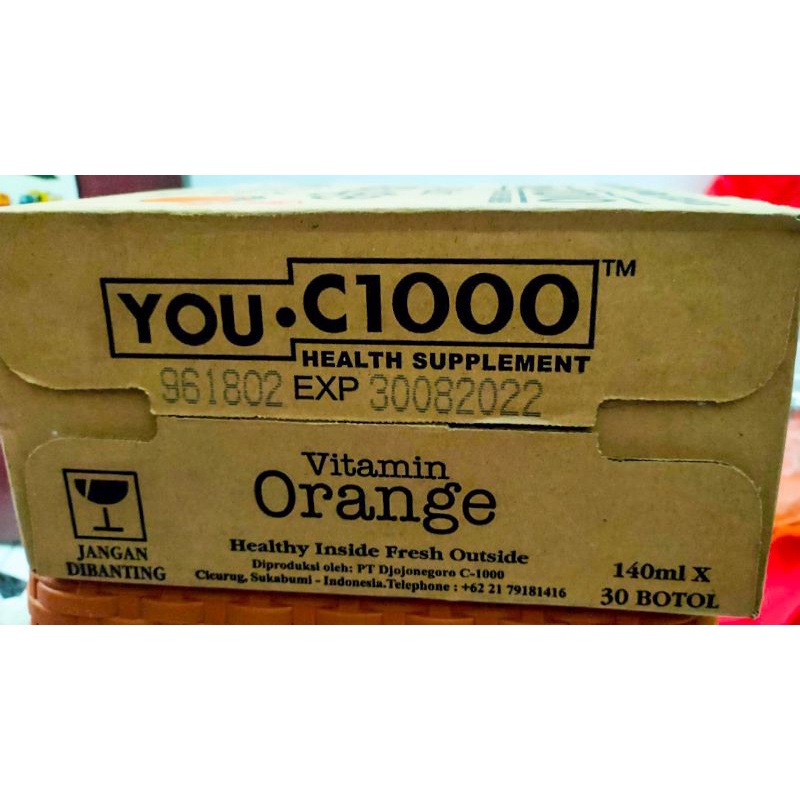 You C 1000 C1000 UC1000 YouC1000 Vitamin C Jeruk Orange 140ml 1 Dus Karton