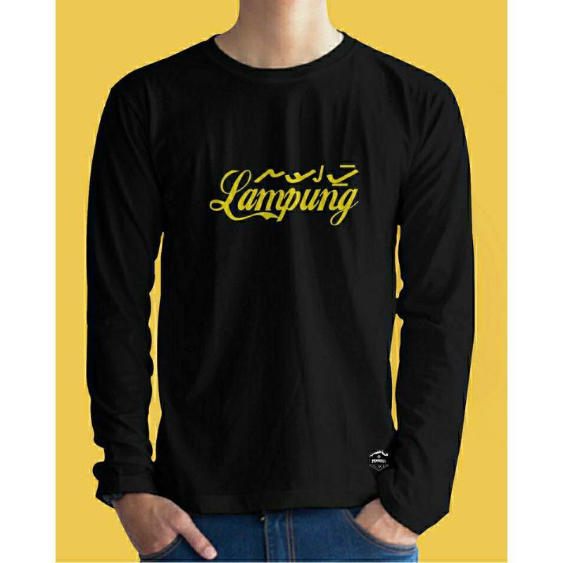 KAOS AKSAEA LAMPUNG TULISAN AKSARA LAMPUNG//T-SHIRT BAJU LAMPUNG UNISEK TANGAN PANJANG