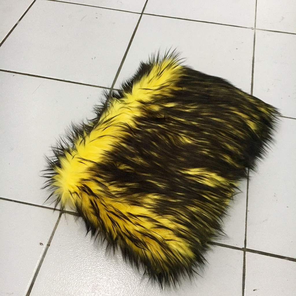 KINGFUR Bulu Dashboard Mobil Warna Kuning Kombinasi Hitam / Warna Terbaru READY MEDAN / Alas Cover D