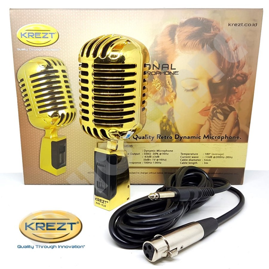 KREZT K 45 CLS MIC RETRO / MICROPHONE CLASSIC / MIK KLASIK KABEL K45 ORIGINAL