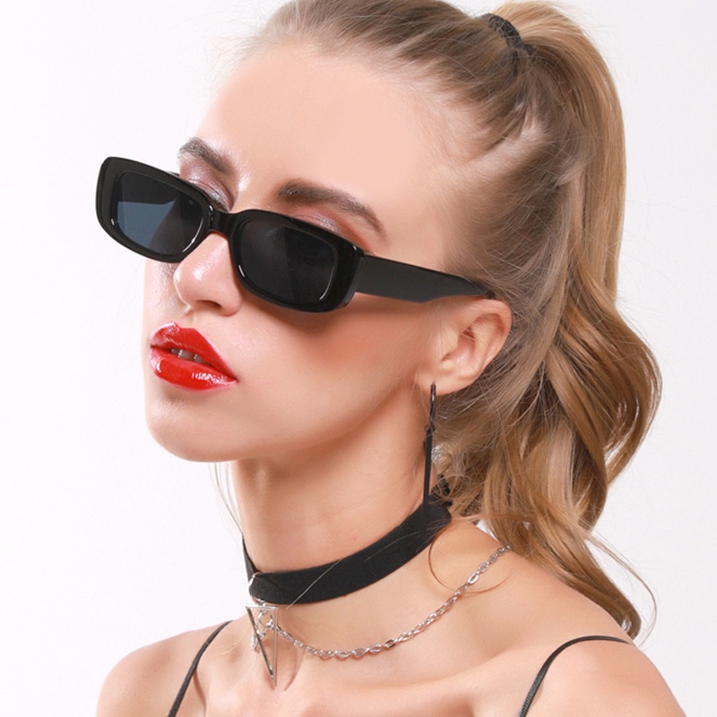 2021 European and American new small frame ins personality frame ink-shaped fashion sunglasses