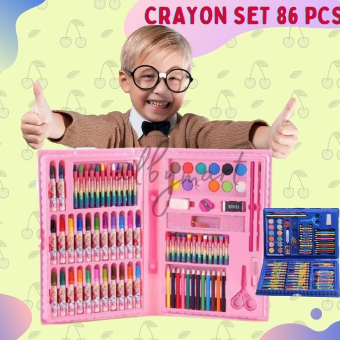 

PERALATAN MENGGAMBAR COLOURING SET 86 PCS PENSIL WARNA CRAYON SET STATIONARY KADO ANAK PERALATAN