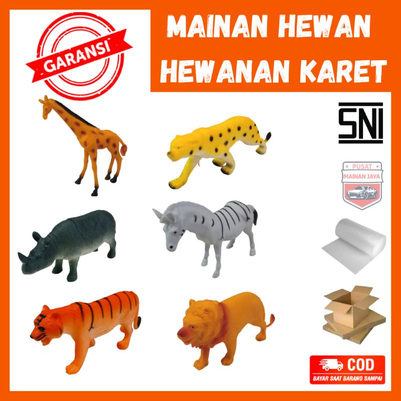 Mainan hewan hewanan karet set besar lengkap mainan hewan karet kecil kambing reptil gajah hewan ter