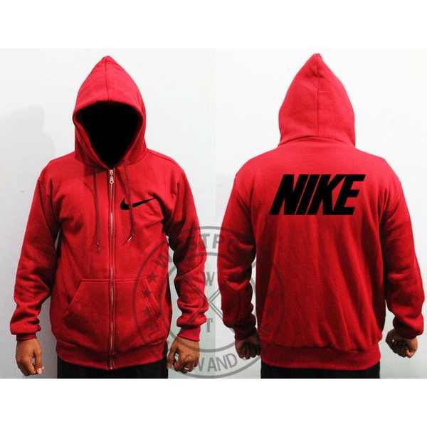 JAKET HOODIE ZIPPER NIKE SPORT WARNA MERAH TERBARU