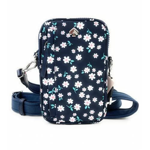 Tas Kate Spade Phone Crossbody Nylon Fleur Blue Multi