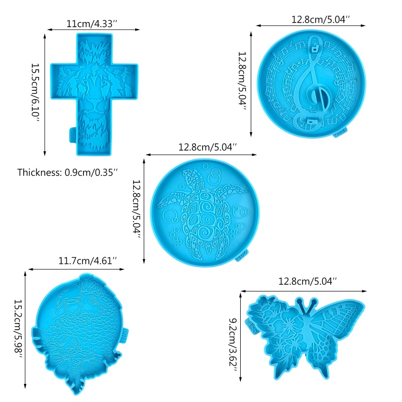 SIY Animal Storage Tray Mould Silicone Agate Coaster Molds for Making DIY Crafts