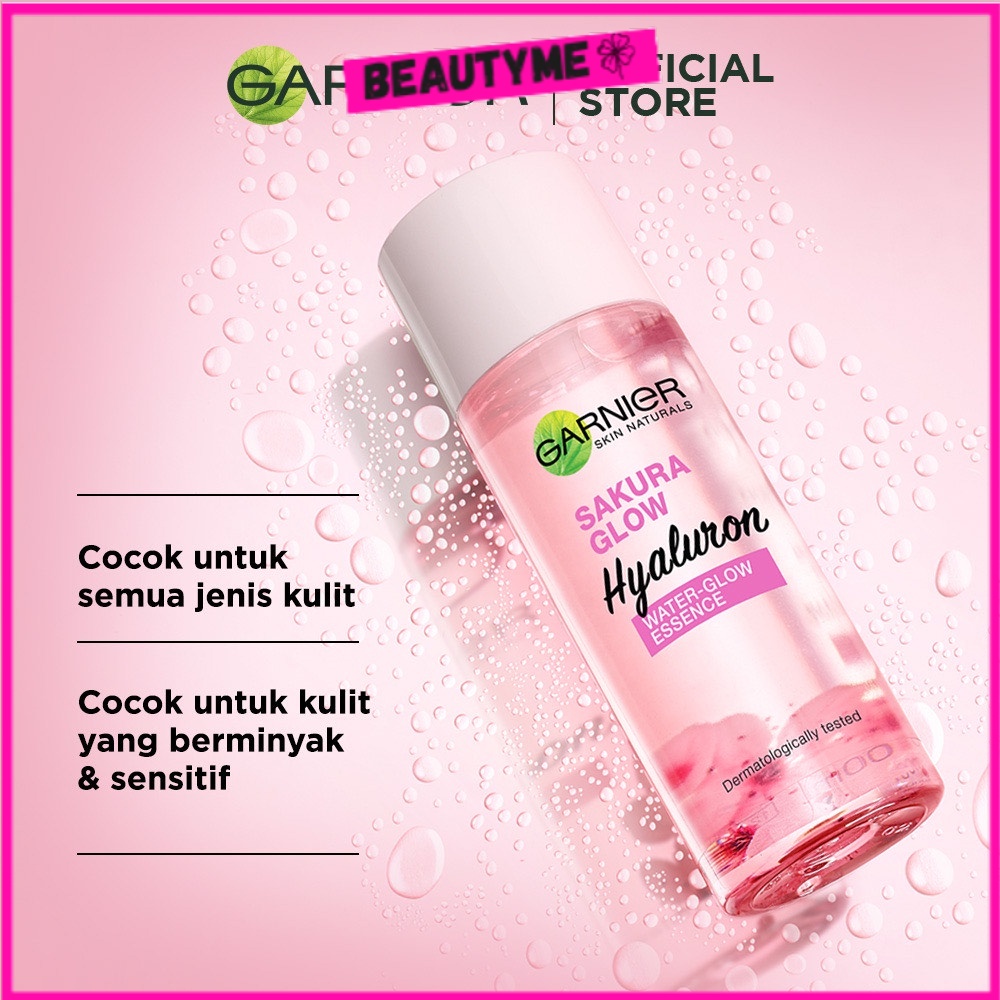 GARNIER Sakura Glow Hyaluron Water-Glow Essence S  30ml / 100ml (Untuk Kulit Glowing Dari Dalam) ess