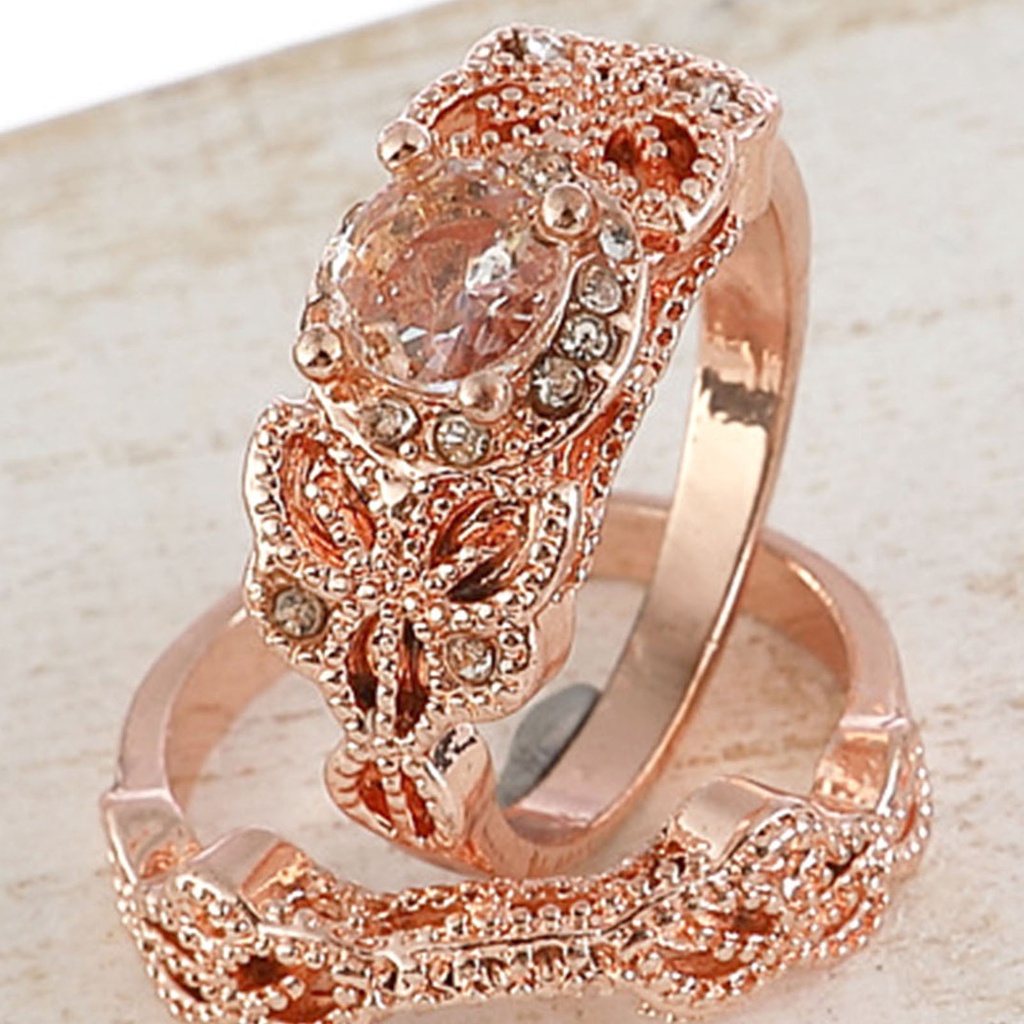 Hu Hu Hu Hu Hu Alat Bantu Pasang Kacamata♡ 1 Set Cincin Berlian Imitasi Bentuk Bulat Bahan Alloy Gaya Vintage Untuk Wanita