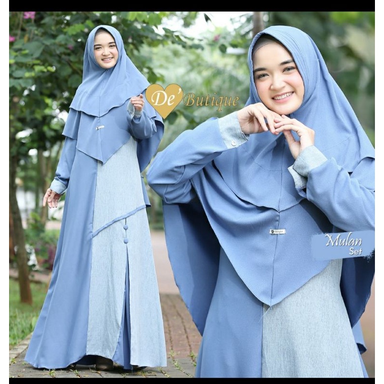 GAMIS BAHAN KOMBINASI LUNA SET SYAR'I / GAMIS ORIGINAL deBUTIQUE