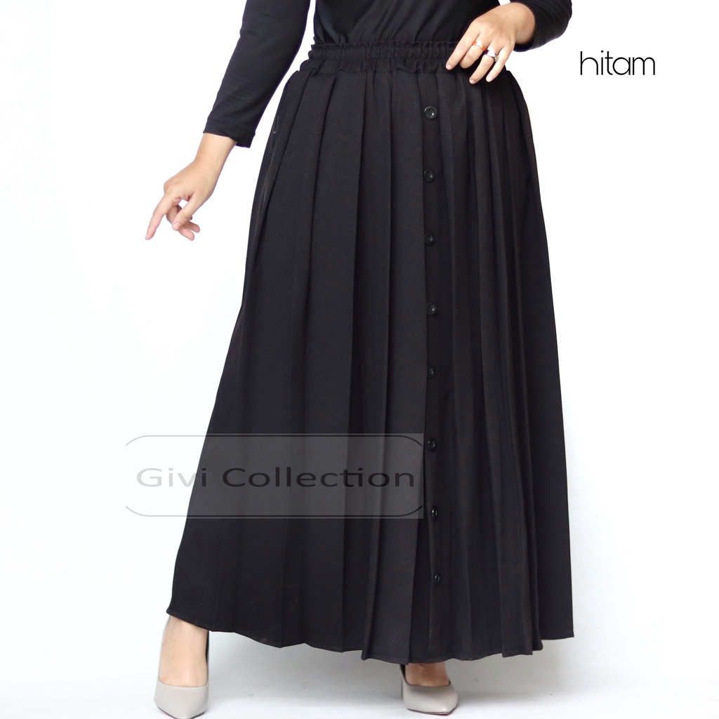 rok rempel kancing | Rok payung rempel full depan belakang | rok payung moscrepe | rok muslimah