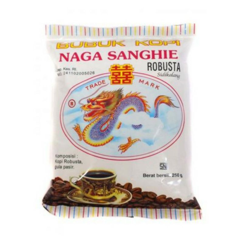 

Kopi Bubuk Naga Sanghie 250gr