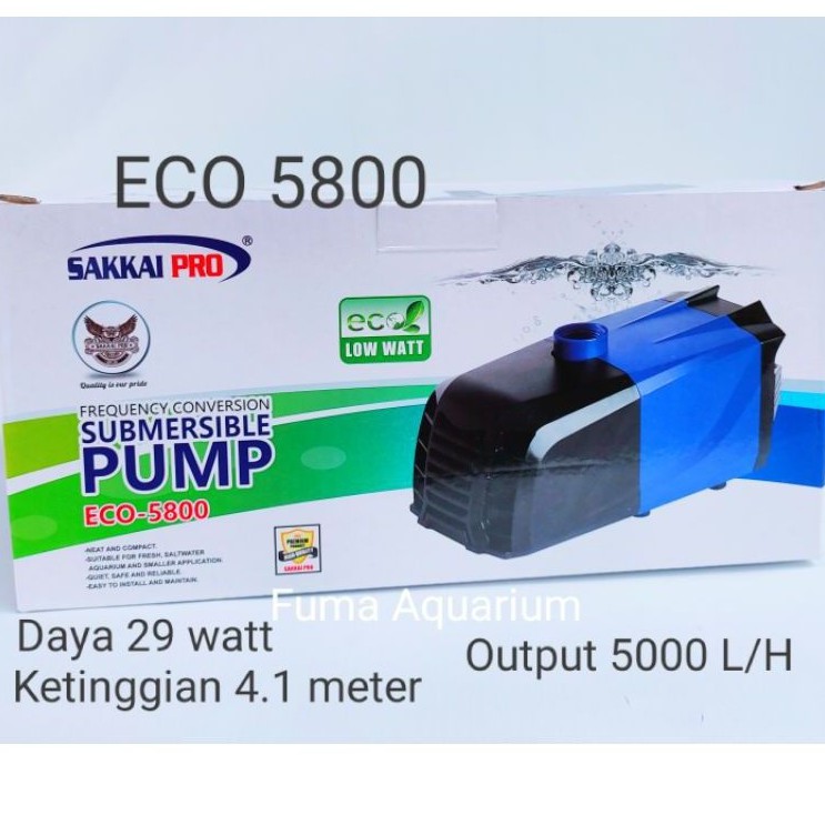 Pompa Kolam Aquarium Hidroponik SAKKAI PRO ECO-5800 Low Watt Submersible Pump Power Head
