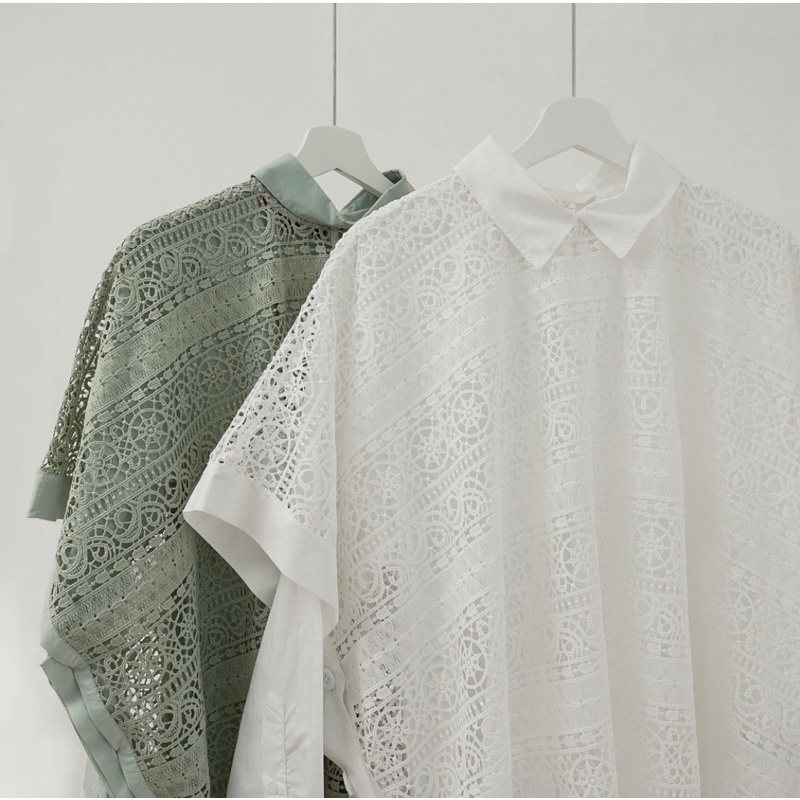 Benang Jarum Hannah Lace Outer - White