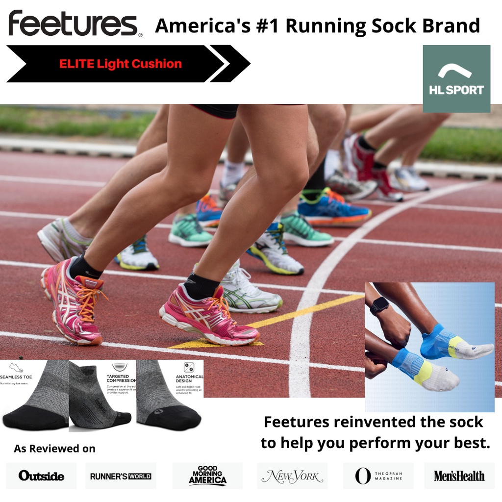 Kaos kaki Feetures ELITE LIGHT CUSHION NO SHOW TAB TEBAL