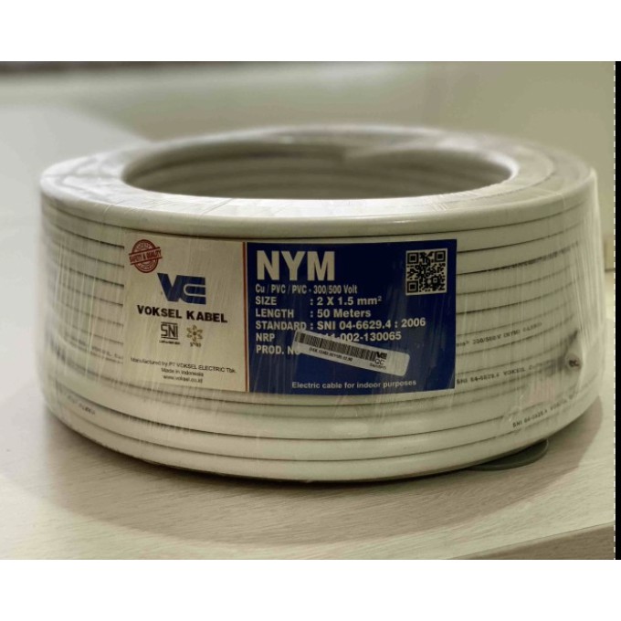 Kabel Voksel NYM 2 x 1.5 mm² - 300/500 V - 50 meter