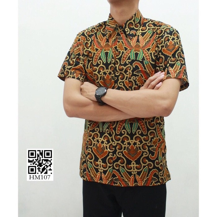 Kemeja Batik Pria Lengan Pendek HM107