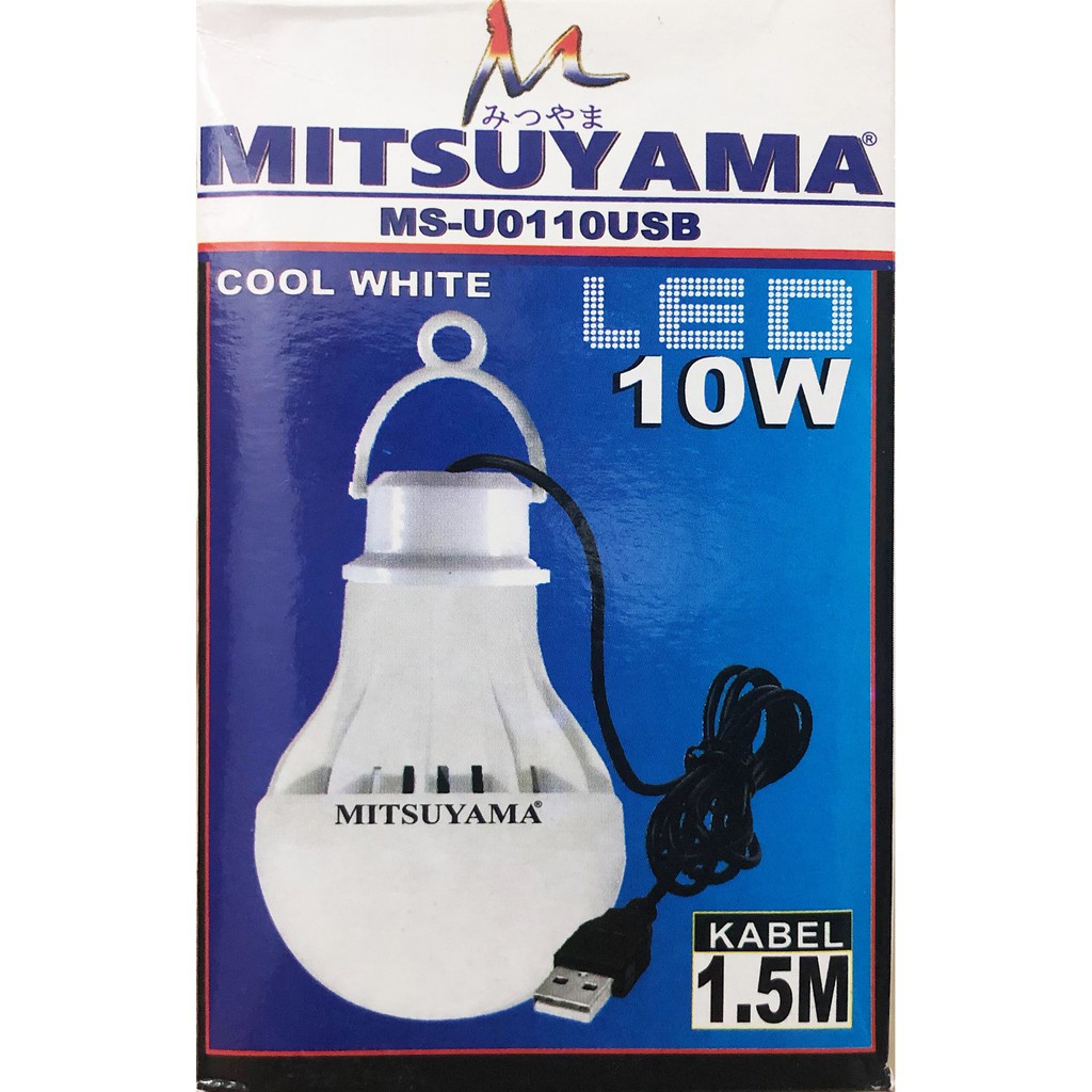 BOHLAM USB MITSUYAMA LED 10 WATT COOL WHITE KABEL 1.5 M / LAMPU LED