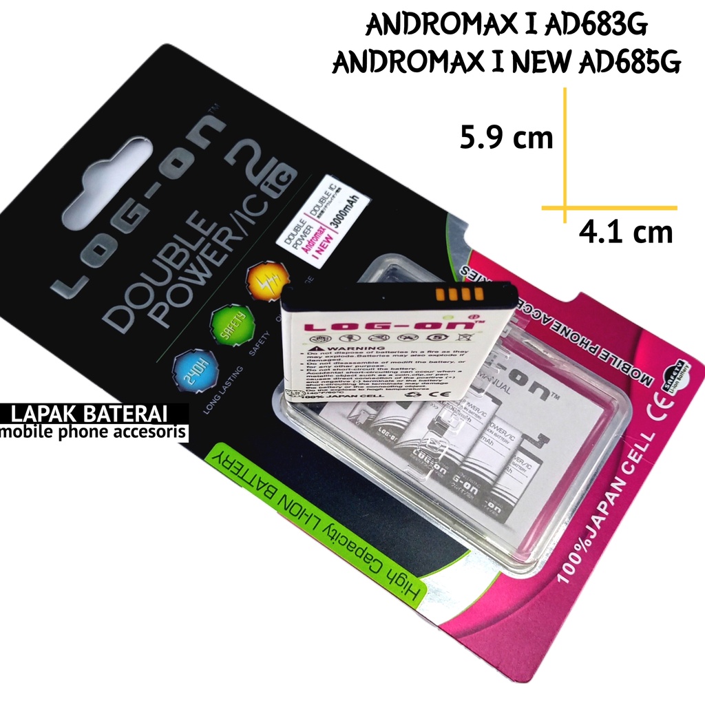 LOG - ON Smartren Andromax i AD683G  |  Andromax I NEW AD685G LI37163W Baterai Double IC Protection Battery Batre