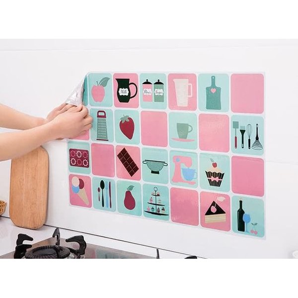 SHABRINA_FASHION!! Wall Stiker DAPUR Anti Minyak 45 x 70 cm bahan Aluminium