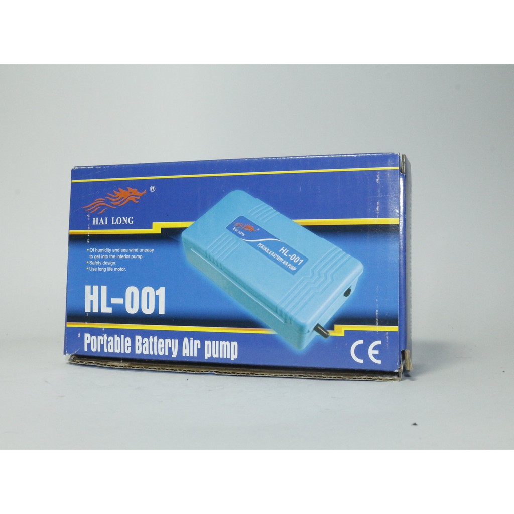 Portable Baterai Air Pump HL 001 Hilong Plus Batu Aerasi & Selang Suplai Oksigen Aquarium PAM