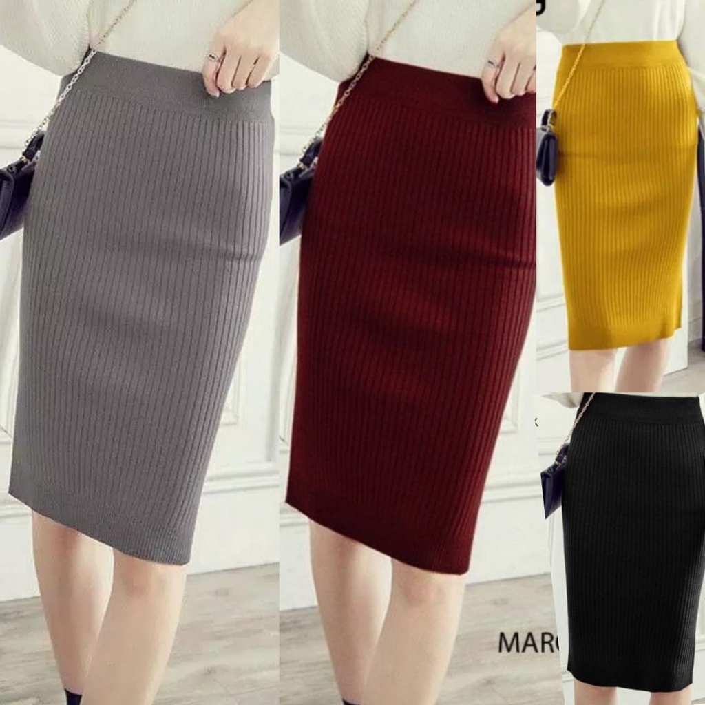 ROK RAJUT PENDEK | ROK PENDEK WANITA DEWASA | ROK TANGUNG | ROK SPAN PENDEK | ROK MIDI SKIRT