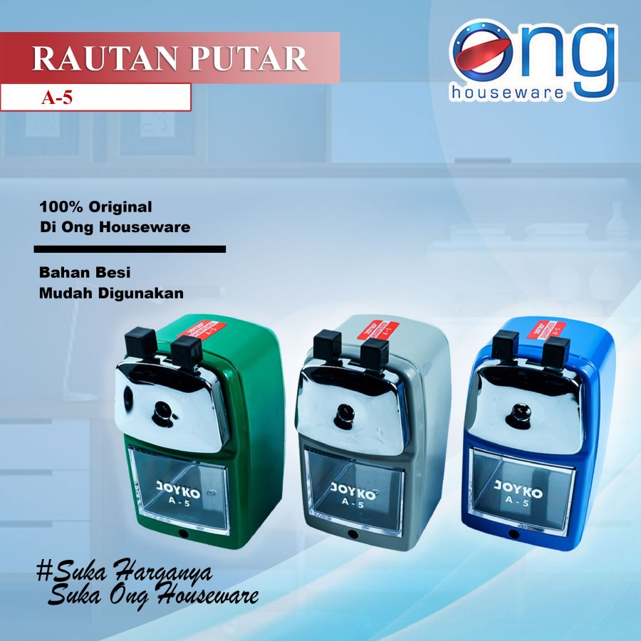 

Rautan Serutan Putar Pensil Meja Table Stainless Sharpener Joyko A-5