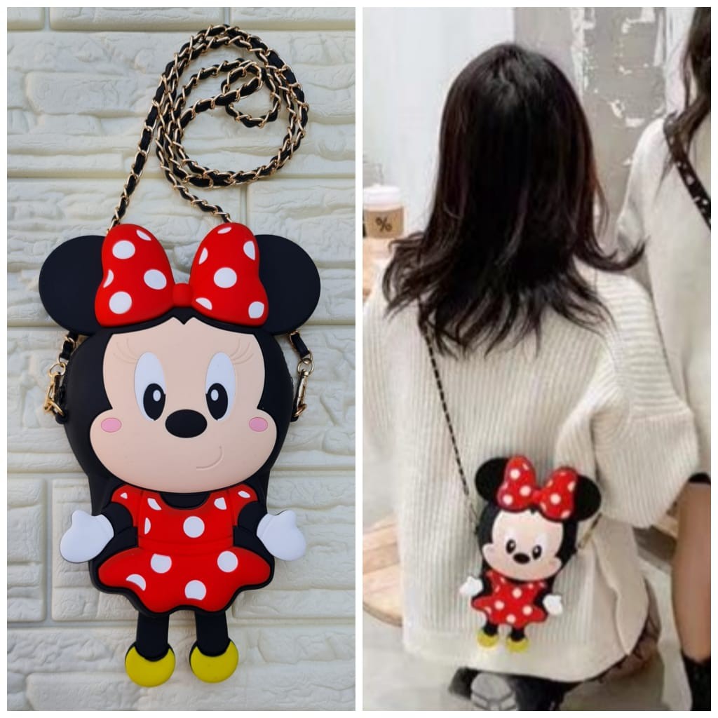 TAS SELEMPANG SILICON MINNIE FULL BODY (8X4X30)