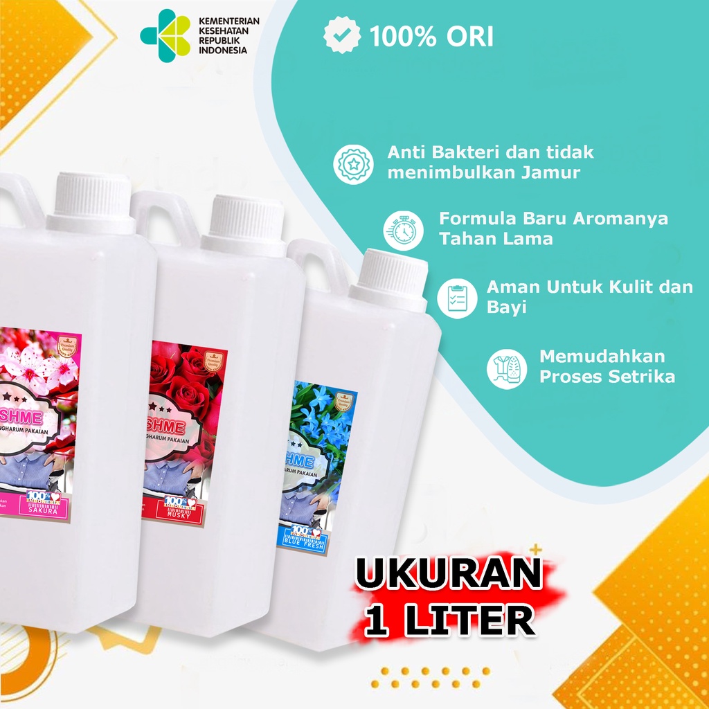 [COD] Parfum Laundry 1 Liter Grade A - Pelicin dan pengharum Pakaian Anti Apek murah dan tahan lama