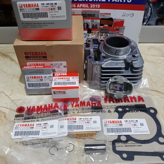 Blok Seher Piston Kit Set Mio J/Soul GT/Fino FI/XRide Original Yamaha (Blok Seher + Paking + Piston)
