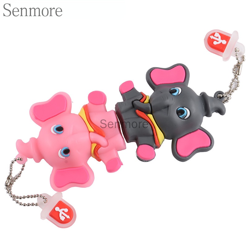 Flashdisk USB 3.0 Bentuk Gajah Pink Kapasitas 64GB 32GB 16gb 8GB 1GB 1TB 2TB