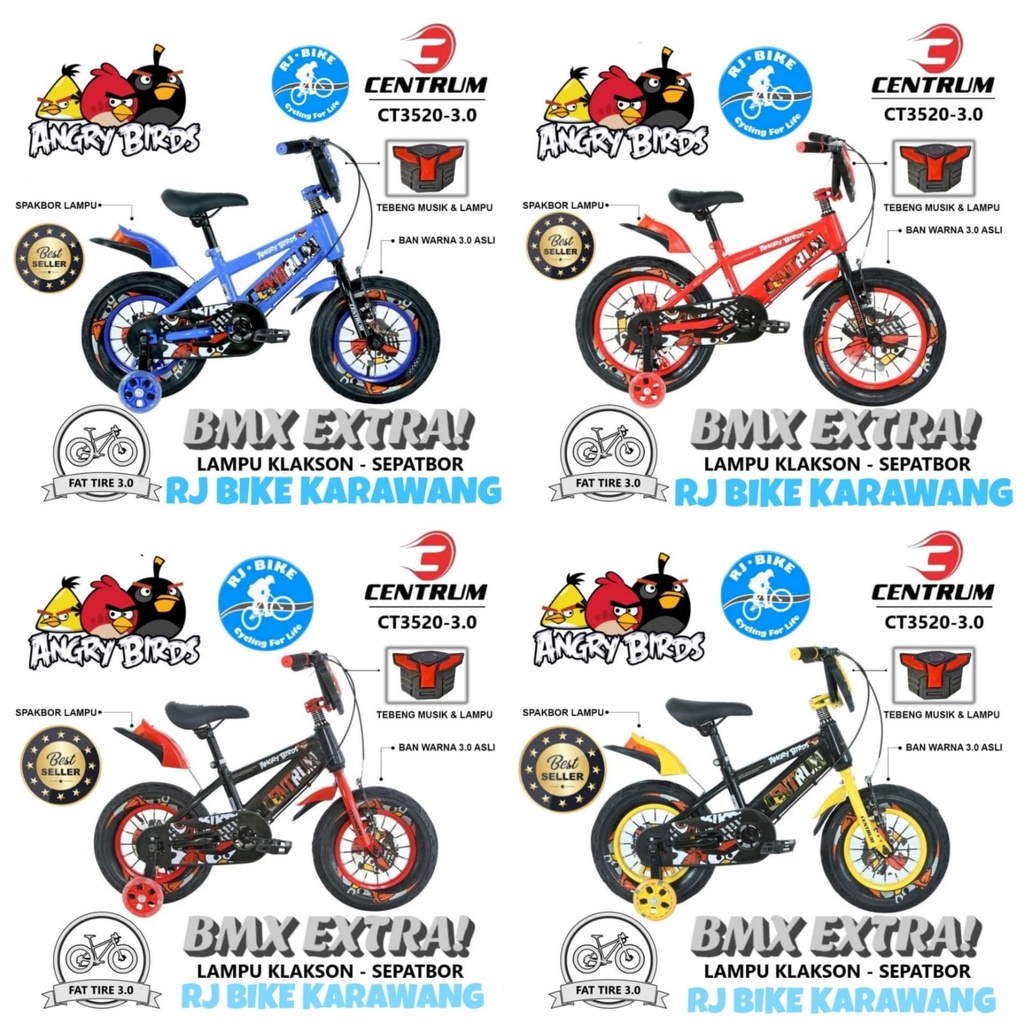 SEPEDA ANAK LAKI LAKI CENTRUM BMX ANGRY BIRD 3520-3 (BAN 3.0)